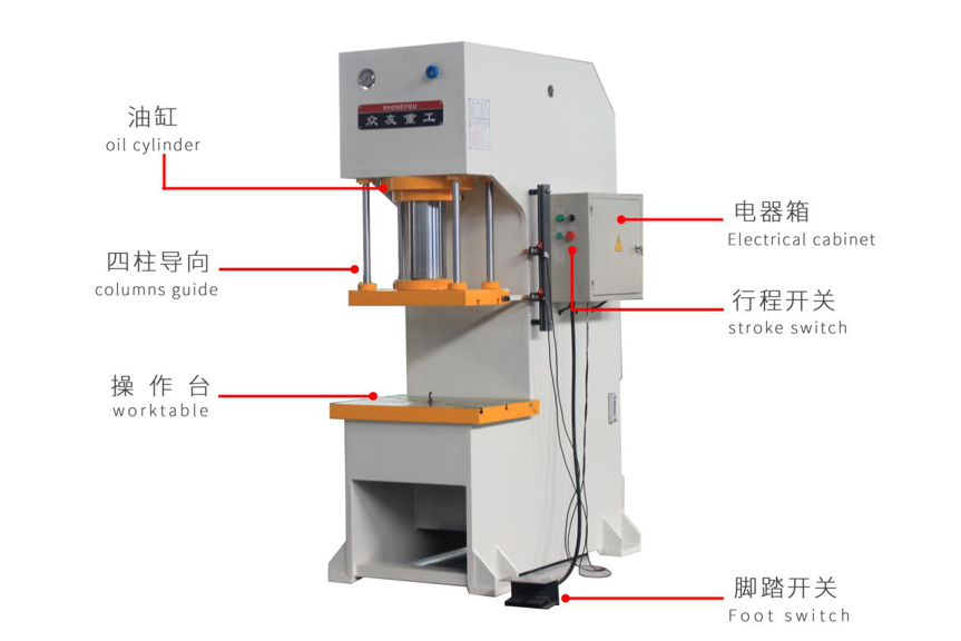 單臂液壓機(jī)標(biāo)注